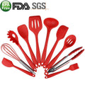 10 Pc Silicone Kitchen Cooking Utensils Set (Red) N5802