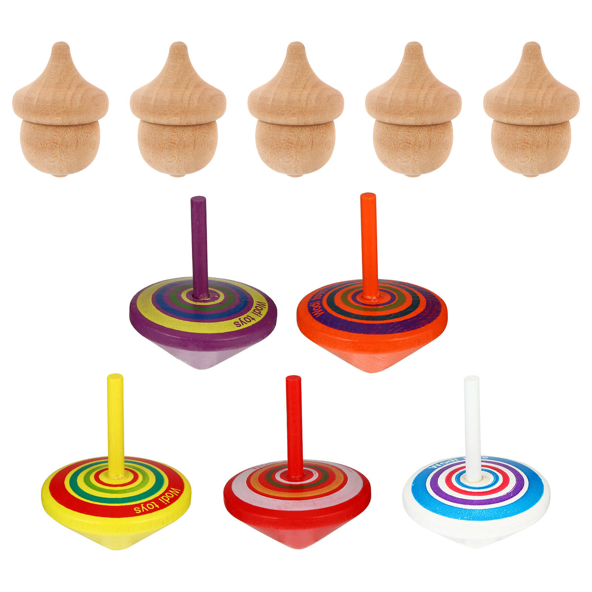 10pcs Wooden Tops Toy L887511
