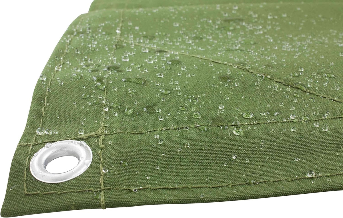 16' x 20' Green Canvas Tarp 12oz Water Resistant Z847742