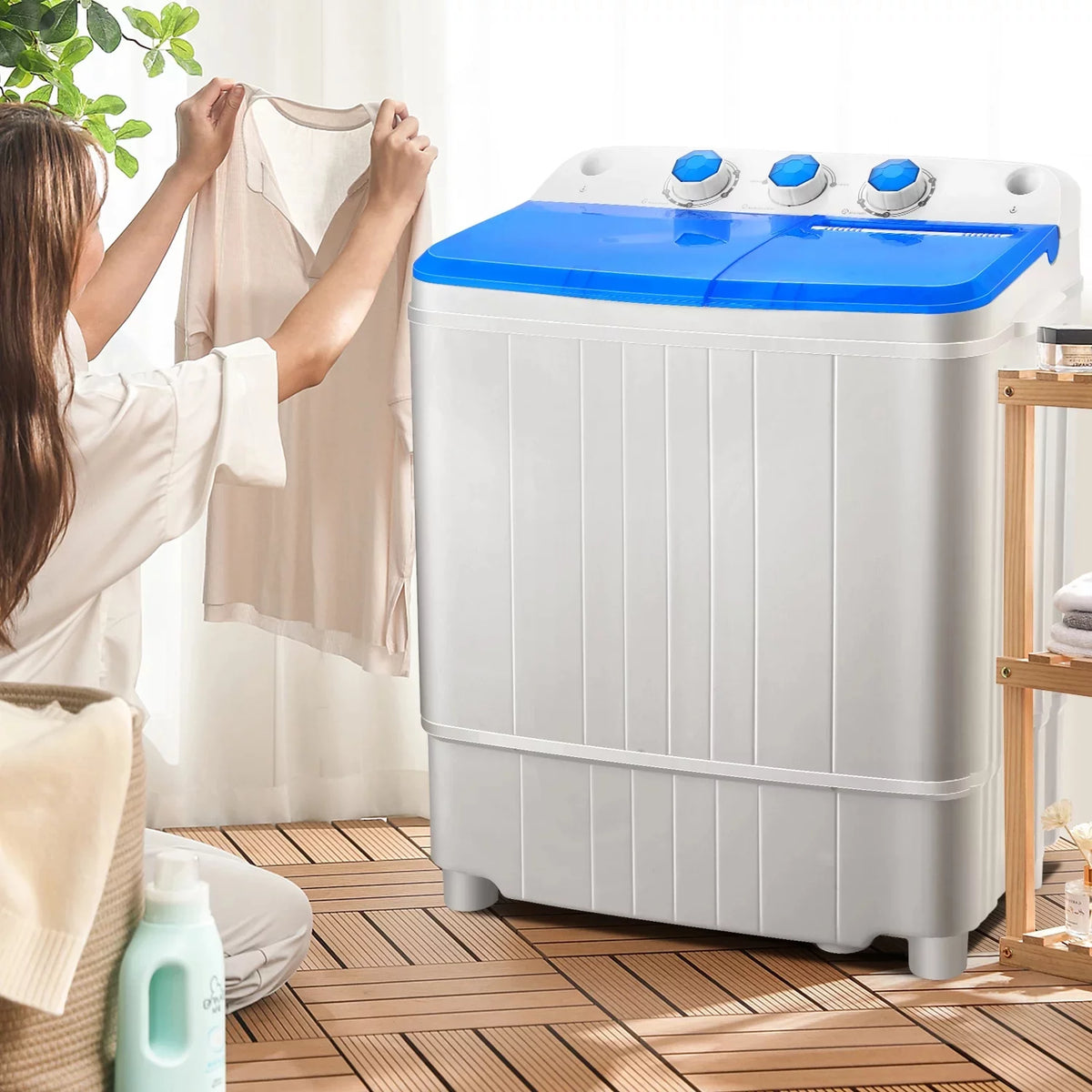 11lbs Washer & 6.6lbs Spin Dryer Combo Washing Machine V3564