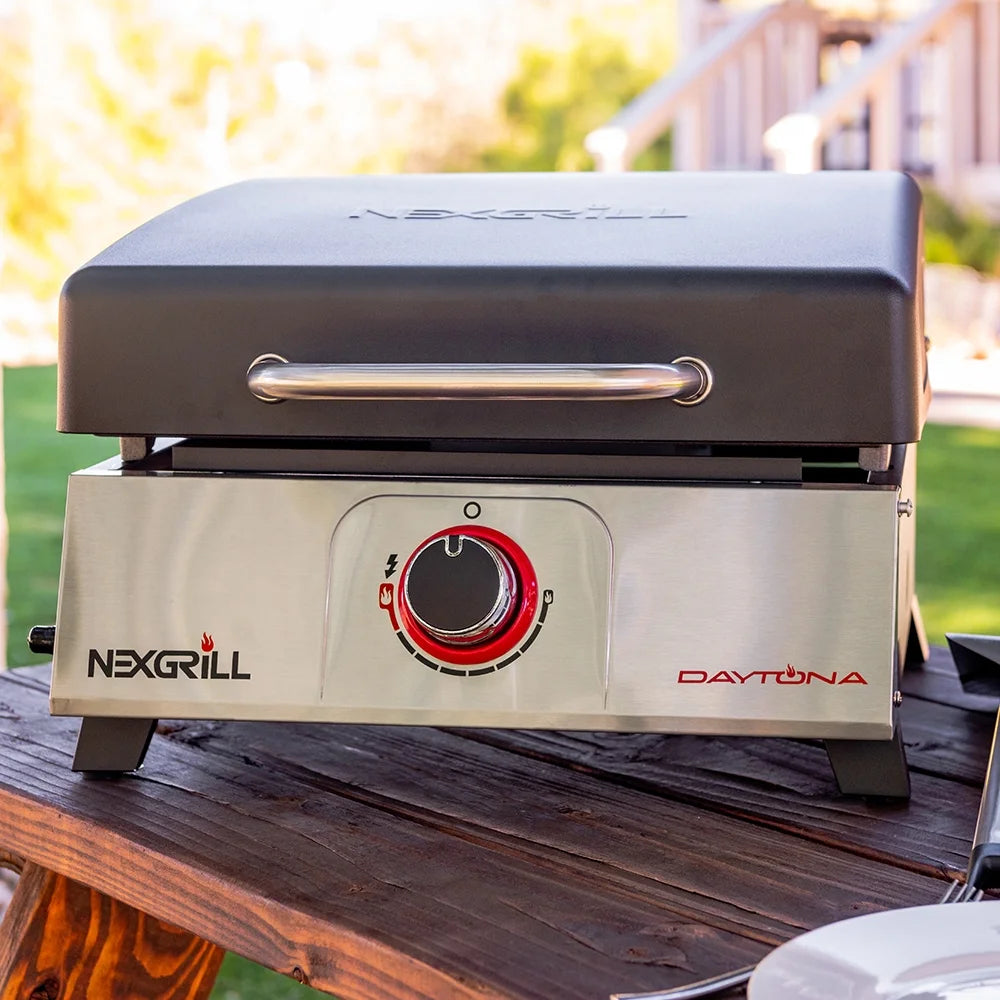 1-Burner Propane Gas Tabletop Grill with Hot Rolled Steel Griddle Top K547