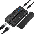 10-in-1 USB-C Docking Station with M.2 NVME and SATA SSD Enclosure HDMI Grey A702