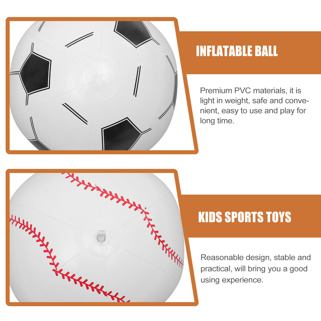 12 Pcs Inflatable Beach Ball Baseball Balls D8383