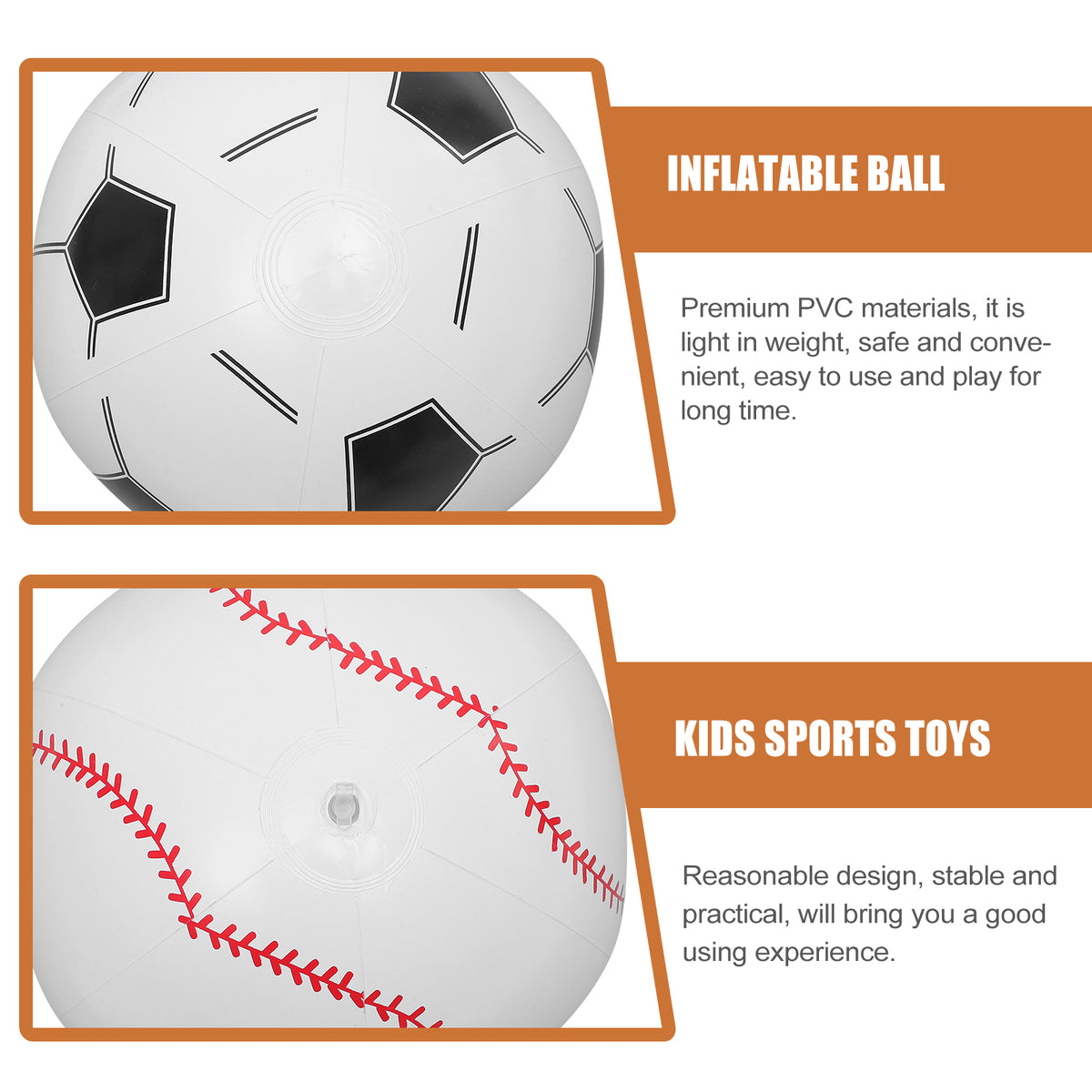 12 Pcs Inflatable Beach Ball Baseball Balls D8383