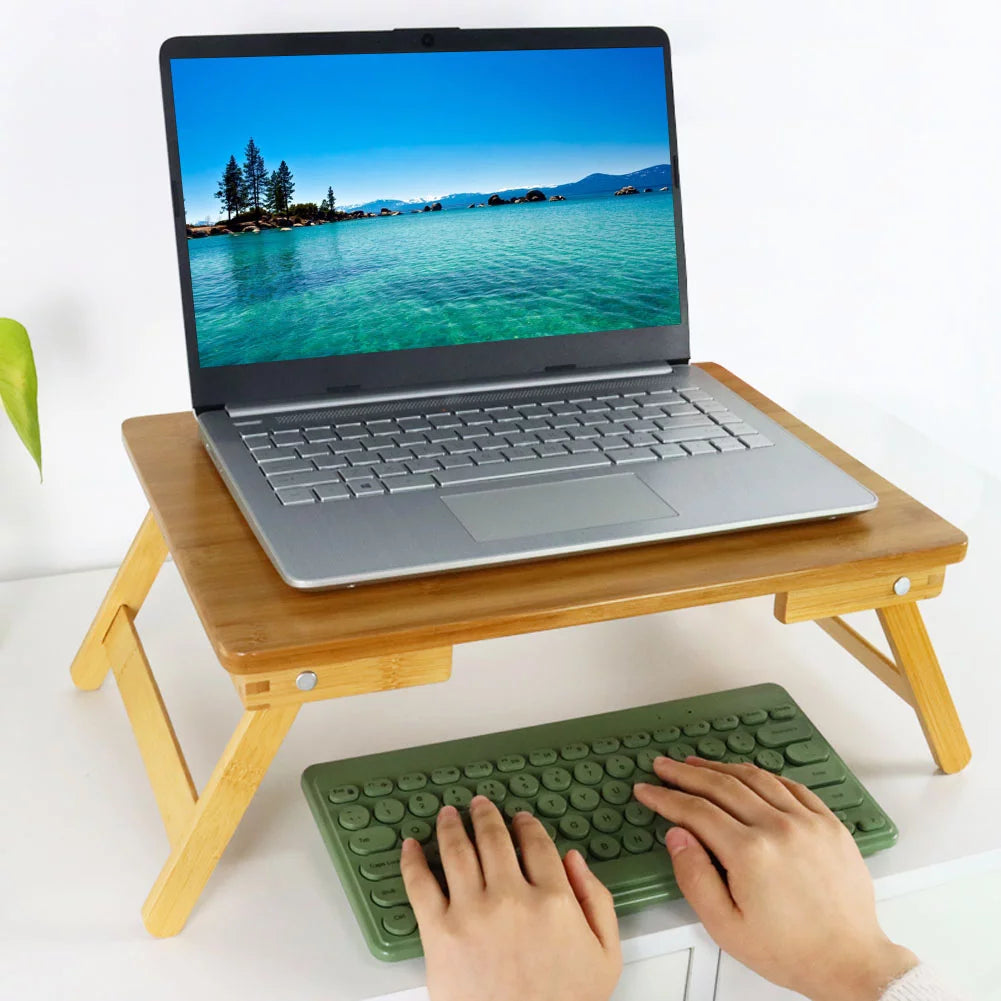 100% Bamboo Laptop Desk with Folding Legs S602784