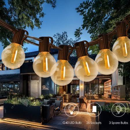 12m E12 Base G40 LED String Light with 25 Sockets & 28 Bulbs K279774