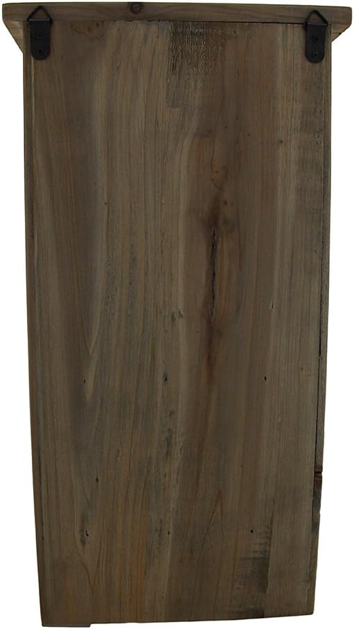 Rustic Reclaimed Wood Wall Cabinet with Shelf and Hooks, 20 in. Pack of 2 K778696