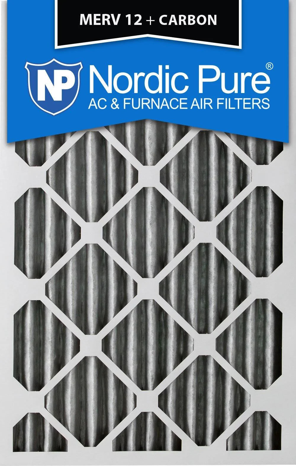 10 x 20 x 2 in. MERV 12 Pleated Carbon Furnace Air Filters, Pack of 12 P674