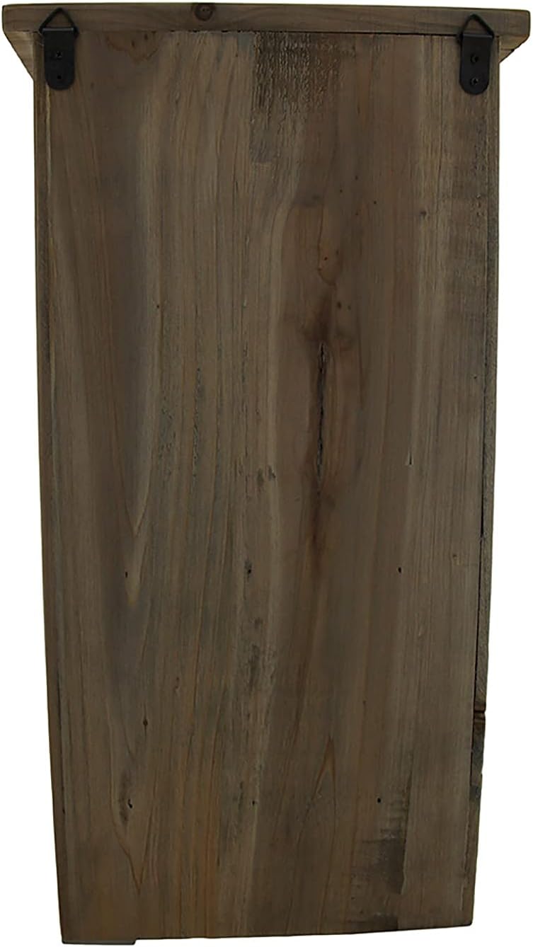 Rustic Reclaimed Wood Wall Cabinet with Shelf and Hooks, 20 in. Pack of 2 K778696
