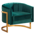 Green Velvet Accent Chair with Stainless Steel Base S611296