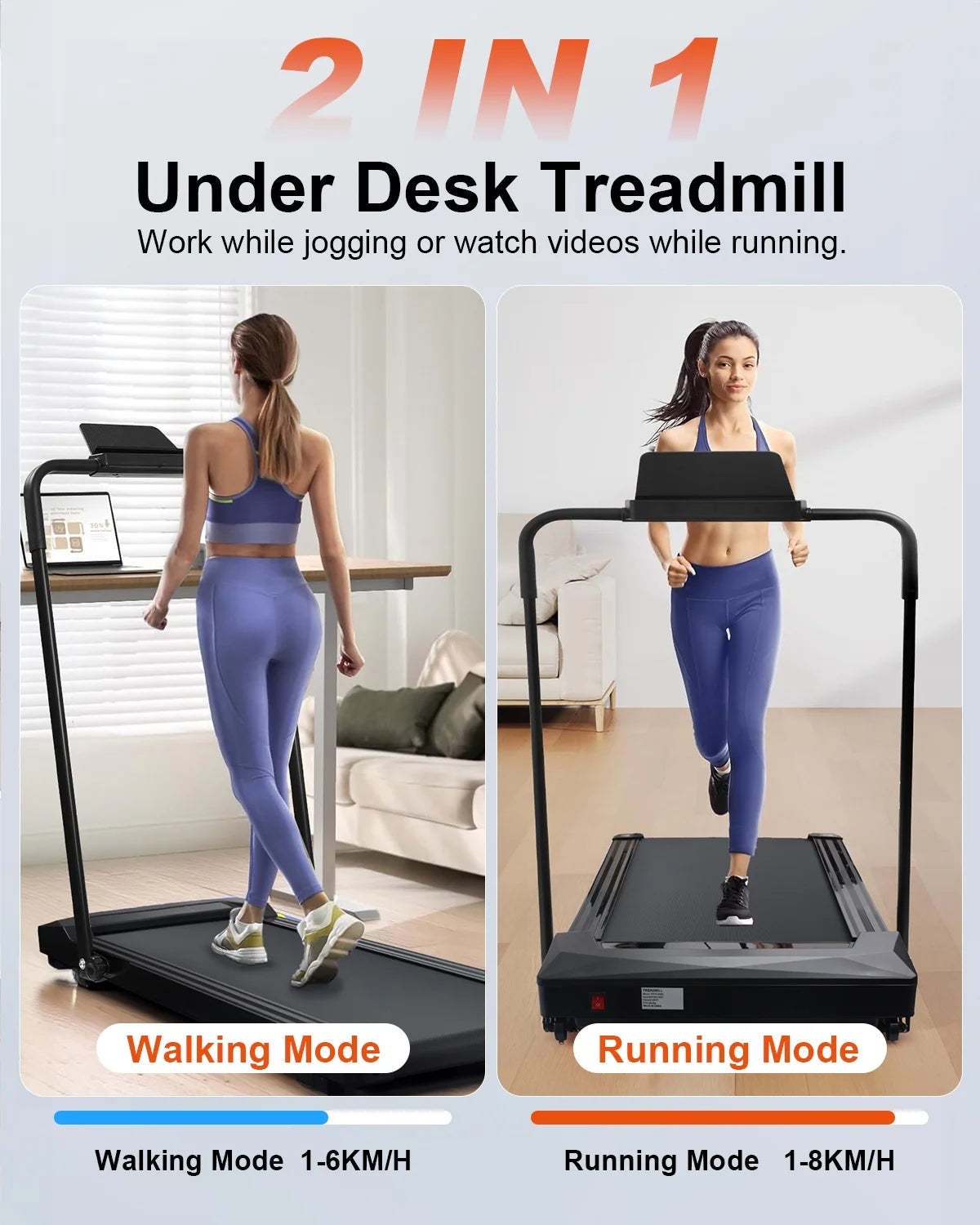 2.25HP Walking Pad Treadmill with 330 lbs Capacity G92388