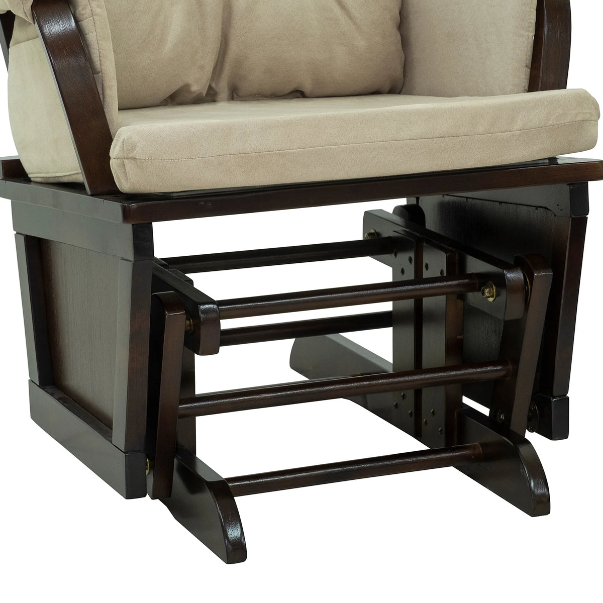 Cream White Nursery Glider Rocking Chair with Ottoman B72965