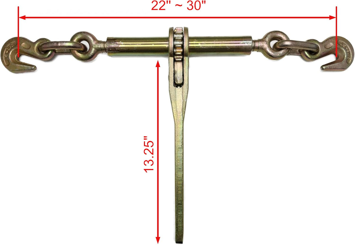 (4pk) 6,600lbs Safe Working Load Chain and Binder kit with 3/8"X20' G70 Chain and Ratchet Load Binders H688301