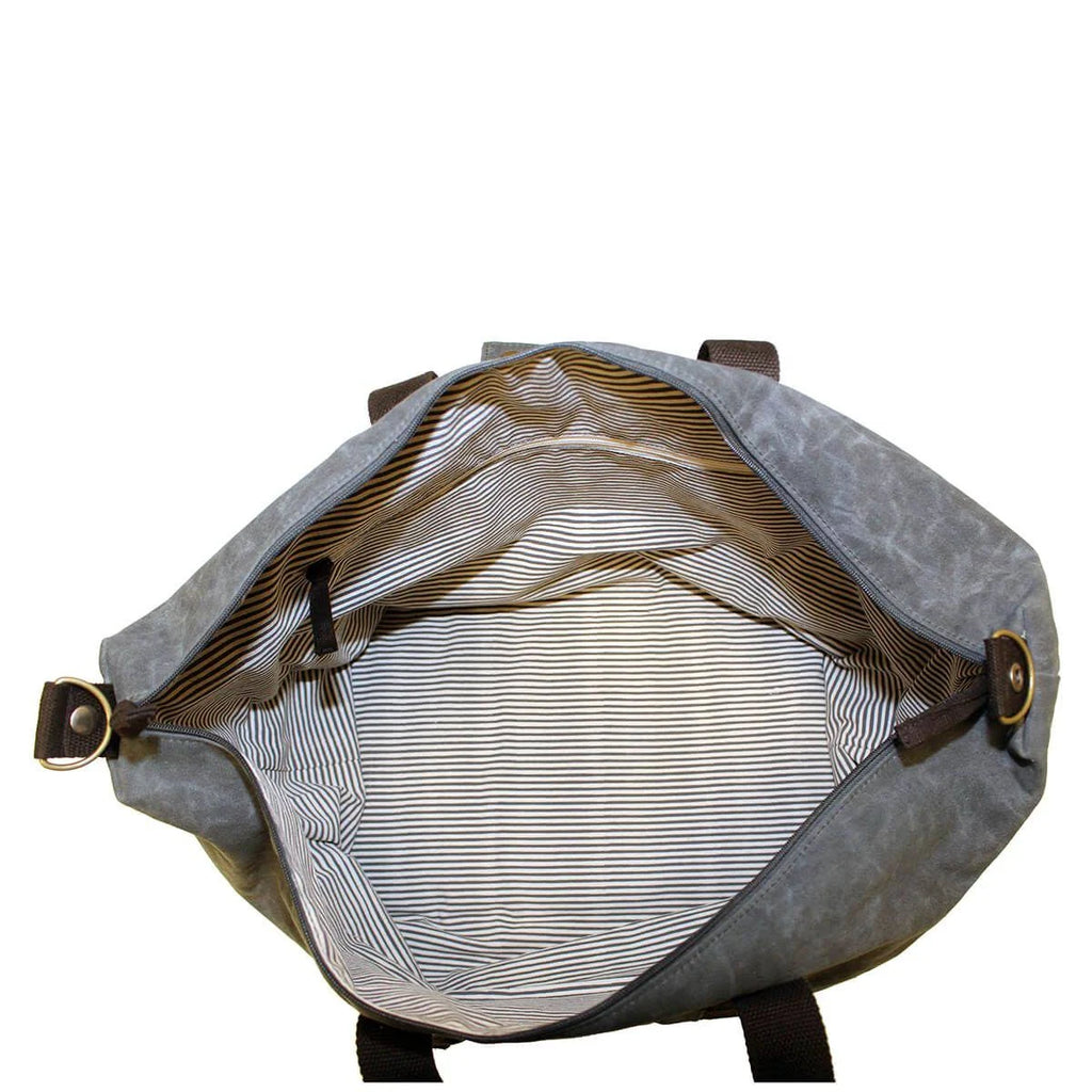 Slate Waxed Canvas Weekender M381